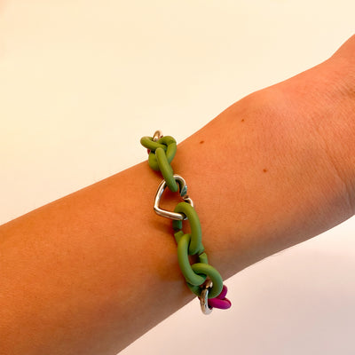 X Jewellery apyrankė "Meilė viduje", šviesiai žalia - rožinė