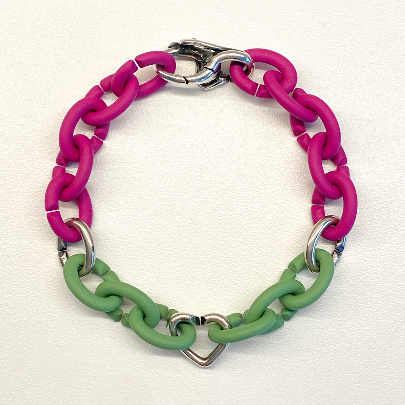 X Jewellery apyrankė "Meilė viduje", šviesiai žalia - rožinė