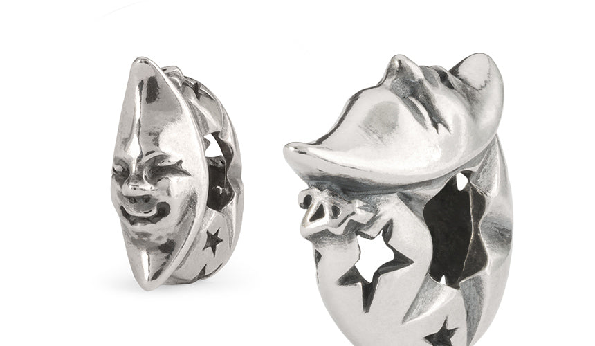 Trollbeads Club-kuglen 2024, Magiske Måne, i sterlingsølv. 