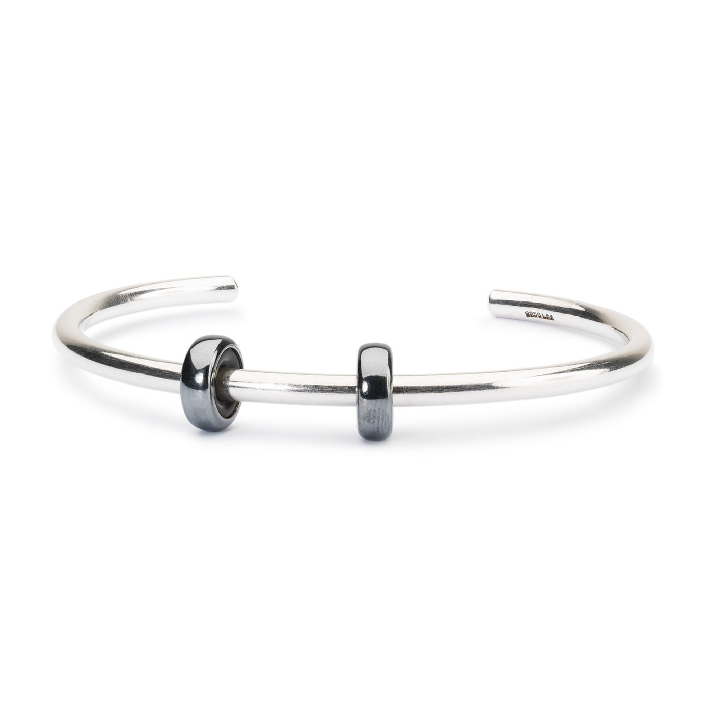 Sidabro „Bangle“ Apyrankė su Dviem Oksiduoto Sidabro „Stabdžiukais“
